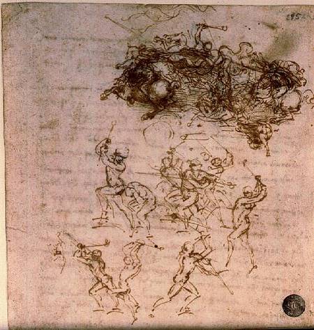 Study for the Battle of Anghiari à Léonard de Vinci