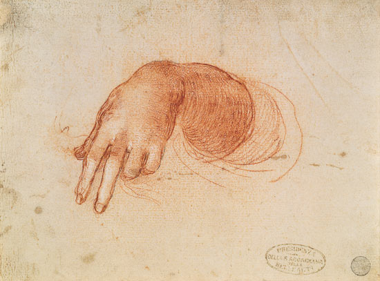 Study of a hand à Léonard de Vinci