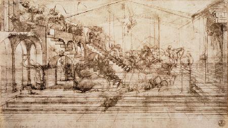 Background perspective sketch for The Adoration of the Magi
