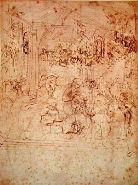 Compositional sketch for The Adoration of the Magi