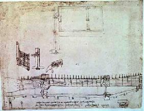 Facsimile of Codex Atlanticus 341vb Design for Fortifications (original copy in the Biblioteca Ambro