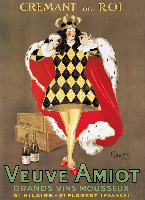 Poster advertising 'Veuve Amiot' sparkling wine à Leonetto Cappiello