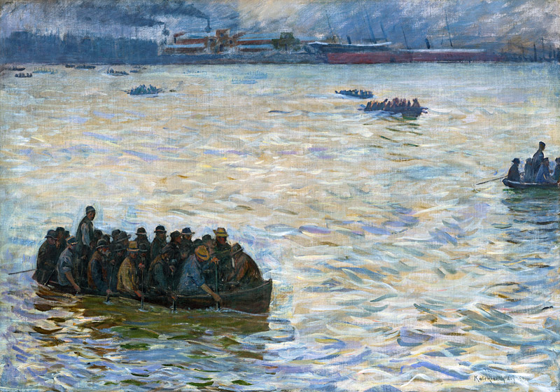 Shipyard Workers Returning Home on the Elbe à Leopold Karl Walter von Kalckreuth