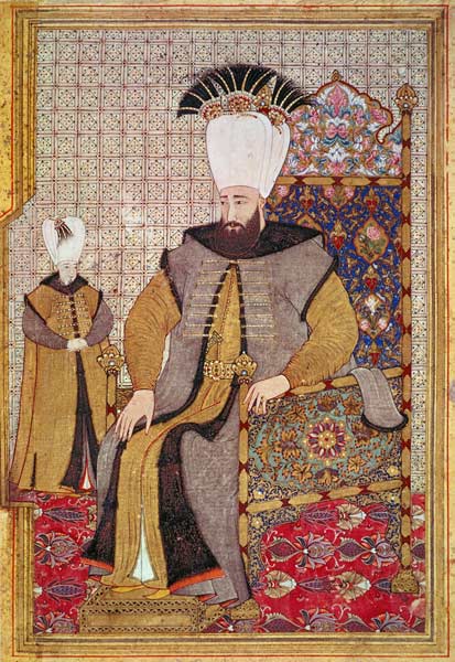Sultan Ahmet III (1673-1736) and the heir to the throne à Levni