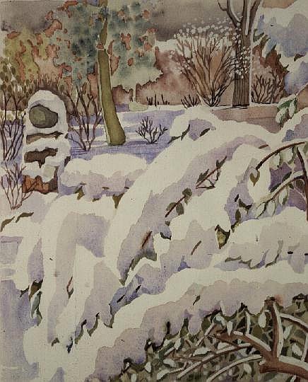 Front Garden under Heavy Snow à Lillian  Delevoryas