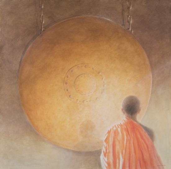 Young Buddhist Monk and Gong, Bhutan à Lincoln  Seligman