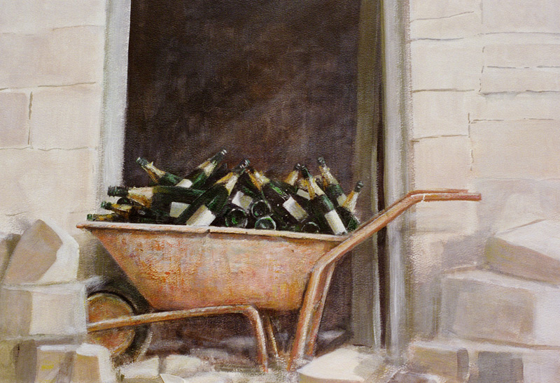 Champagne Wheelbarrow, 1985 (acrylic on canvas)  à Lincoln  Seligman