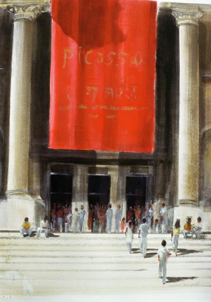 Entrance to the Metropolitan Museum, New York City, 1990 (w/c on paper)  à Lincoln  Seligman