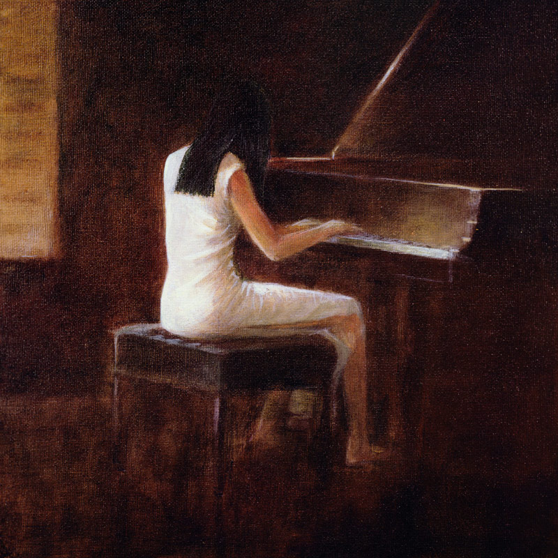 Pianist, Hanoi (oil on canvas)  à Lincoln  Seligman