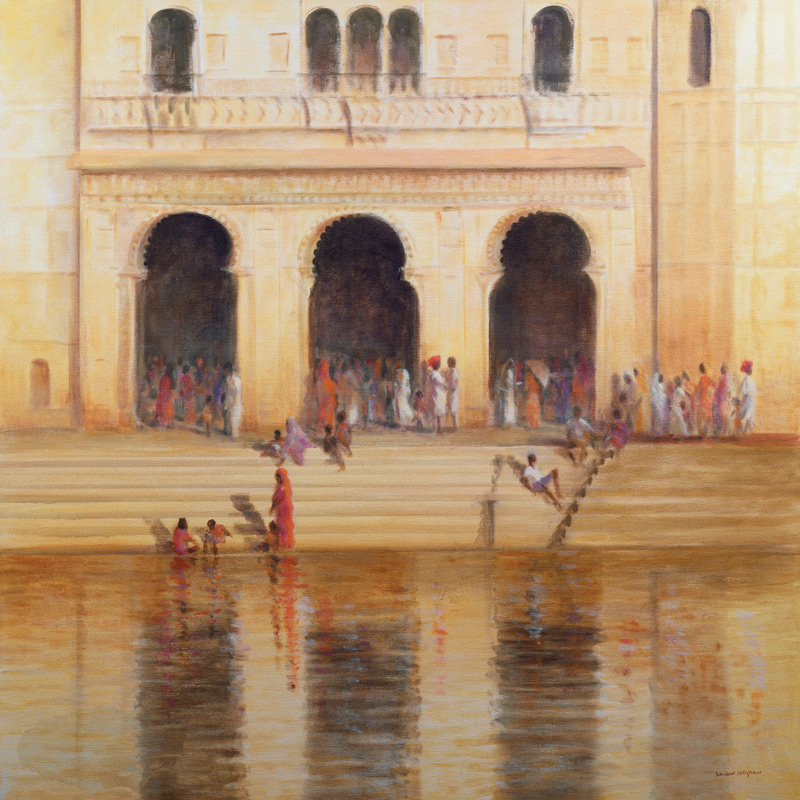 Udaipur Steps (oil on canvas)  à Lincoln  Seligman