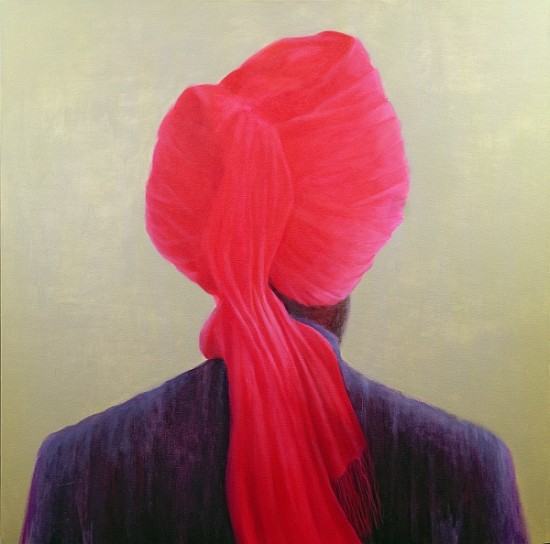 Red Turban, Purple Jacket (oil on canvas)  à Lincoln  Seligman