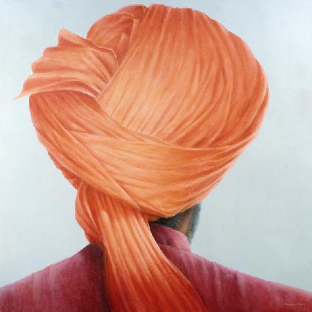Saffron Turban (oil on canvas) 