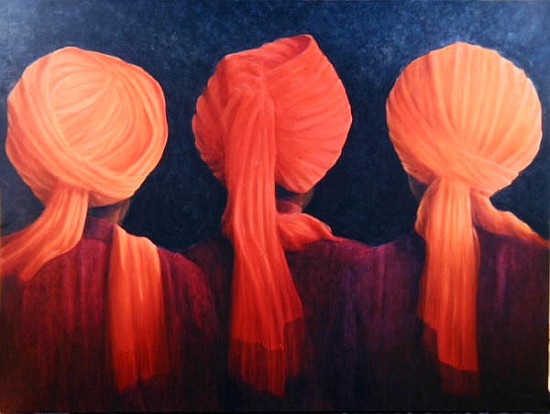 Turban Triptych, 2005 (acrylic)  à Lincoln  Seligman