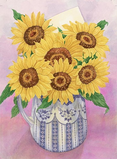 Sunflowers, 1998 (w/c on paper)  à Linda  Benton