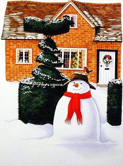 The Snowman (gouache on paper)  à Linda  Benton