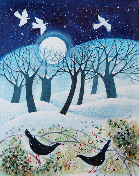 Winter Birds in the Snow à Lisa Graa Jensen