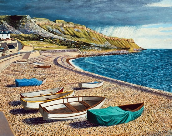 After a Storm on Chesil Beach, 2007 (oil on gessoed plywood)  à Liz  Wright