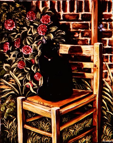 Black Cat on a Chair, 1983  à Liz  Wright