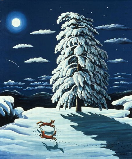 Foxes in Moonlight, 1989  à Liz  Wright