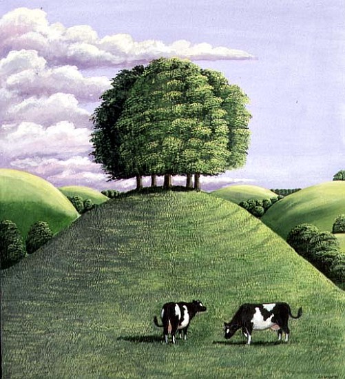Hilltop trees, 1985 (gouache)  à Liz  Wright