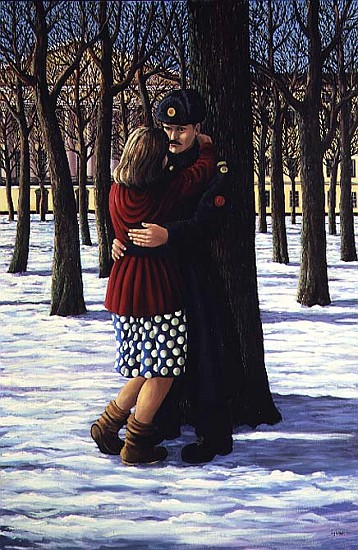 Lovers outside the Admiralty, St. Petersburg, 1990  à Liz  Wright