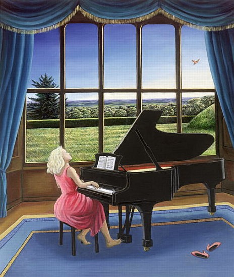 Playing Mozart (oil on canvas)  à Liz  Wright