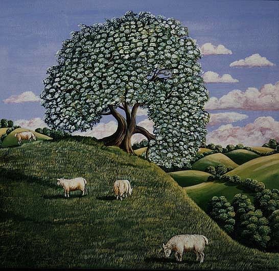 The Hawthorn Tree, 1981 (gouache)  à Liz  Wright
