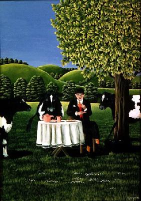 The Tea Break, 1980 (gouache) 