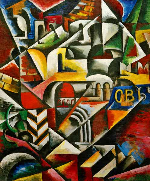 Cubist cityscape à Ljubow Sergejewna Popowa
