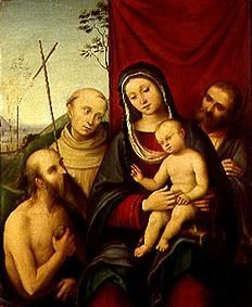 la Sainte Famille avec les Saints à Lorenzo Costa