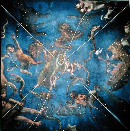 Signs of the Zodiac, detail from the ceiling of the Sala dello Zodiaco à Lorenzo Costa