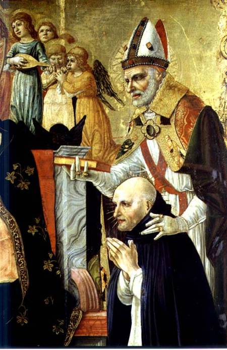 The Marriage of St Catherine of Siena, detail of St. Augustine and Dominican Beatus à Lorenzo d'Alessandro  da Severino II