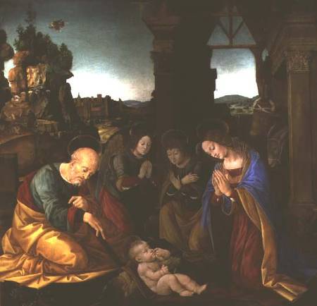 Madonna adoring the Christ Child à Lorenzo di Credi