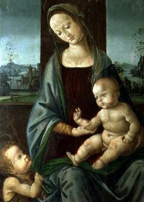 Madonna and Child with the Infant St. John the Baptist à Lorenzo di Credi