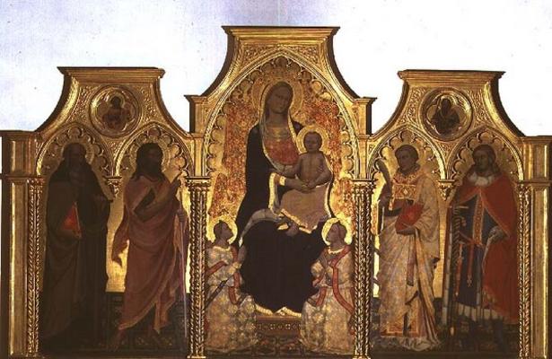 Madonna and Child with St. Anthony Abbot, St. John the Baptist, St. Lawrence and St. Julian, 1404 (t à Lorenzo di Niccolo Gerini