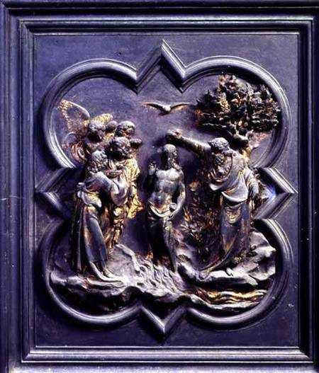 The Baptism of Christ, fifth panel of the North Doors of the Baptistery of San Giovanni à Lorenzo  Ghiberti