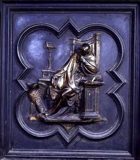 St John the Evangelist, panel A of the North Doors of the Baptistery of San Giovanni à Lorenzo  Ghiberti
