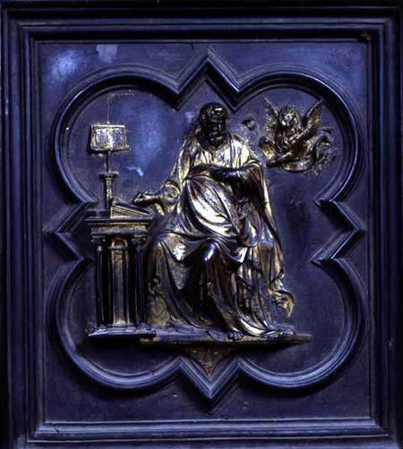 St Mark the Evangelist, panel D of the North Doors of the Baptistery of San Giovanni à Lorenzo  Ghiberti