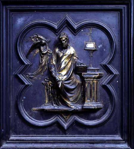 St Matthew the Evangelist, panel B of the North Doors of the Baptistery of San Giovanni à Lorenzo  Ghiberti