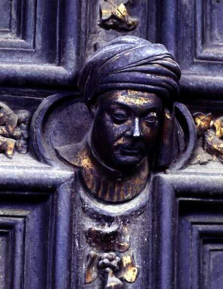 Self Portrait, fifth head from the top on the left door of the North Doors of the Baptistery of San à Lorenzo  Ghiberti