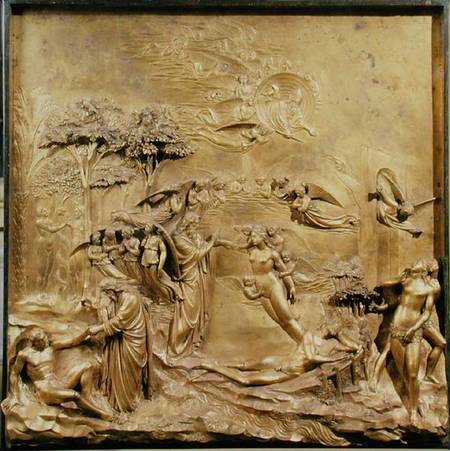 The Story of Adam, one of the original panels from the East Doors of the Baptistery à Lorenzo  Ghiberti