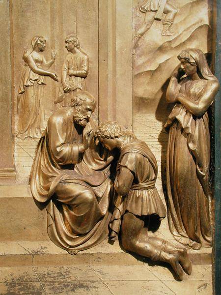 The Story of Jacob and Esau, detail of Isaac Blessing Jacob, from the original panel from the East D à Lorenzo  Ghiberti