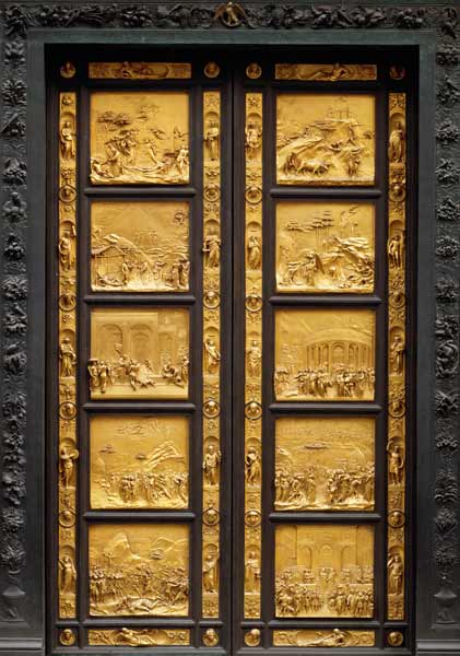 The Gates of Paradise (East Doors) comprising 10 relief panels depicting Old Testament scenes à Lorenzo  Ghiberti