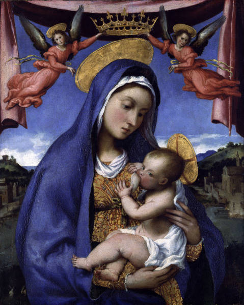 L.Lotto / Marie allaitant l''Enfant à Lorenzo Lotto