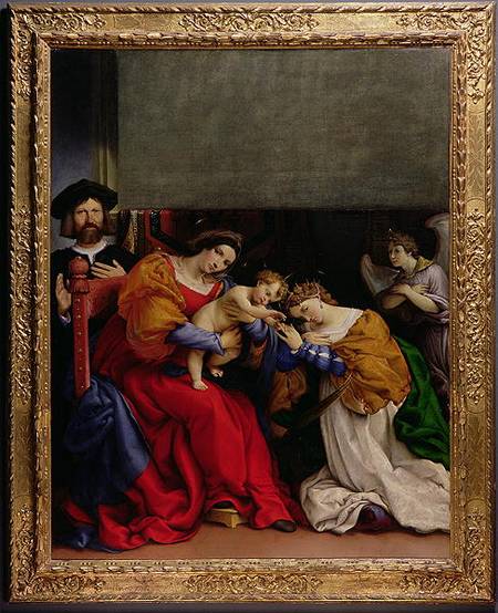 The Mystic Marriage of St. Catherine with the patron Niccolo Bonghi à Lorenzo Lotto