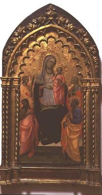 Madonna and Child with Saints (tempera on panel) à Lorenzo  Monaco