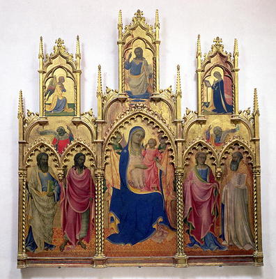 Madonna and Child with Saints (tempera on panel) à Lorenzo  Monaco