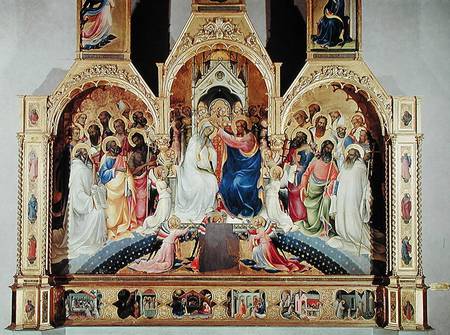 The Coronation of the Virgin (tempera & gold leaf on panel) à Lorenzo  Monaco