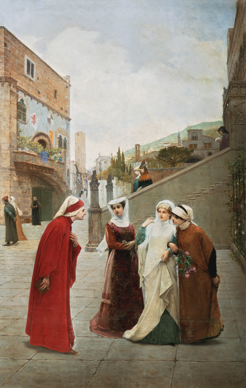 Die Begegnung von Dante und Beatrice à Lorenzo Valles