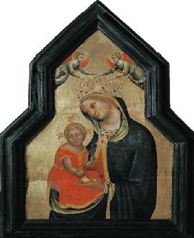 madonne et enfant avec des anges